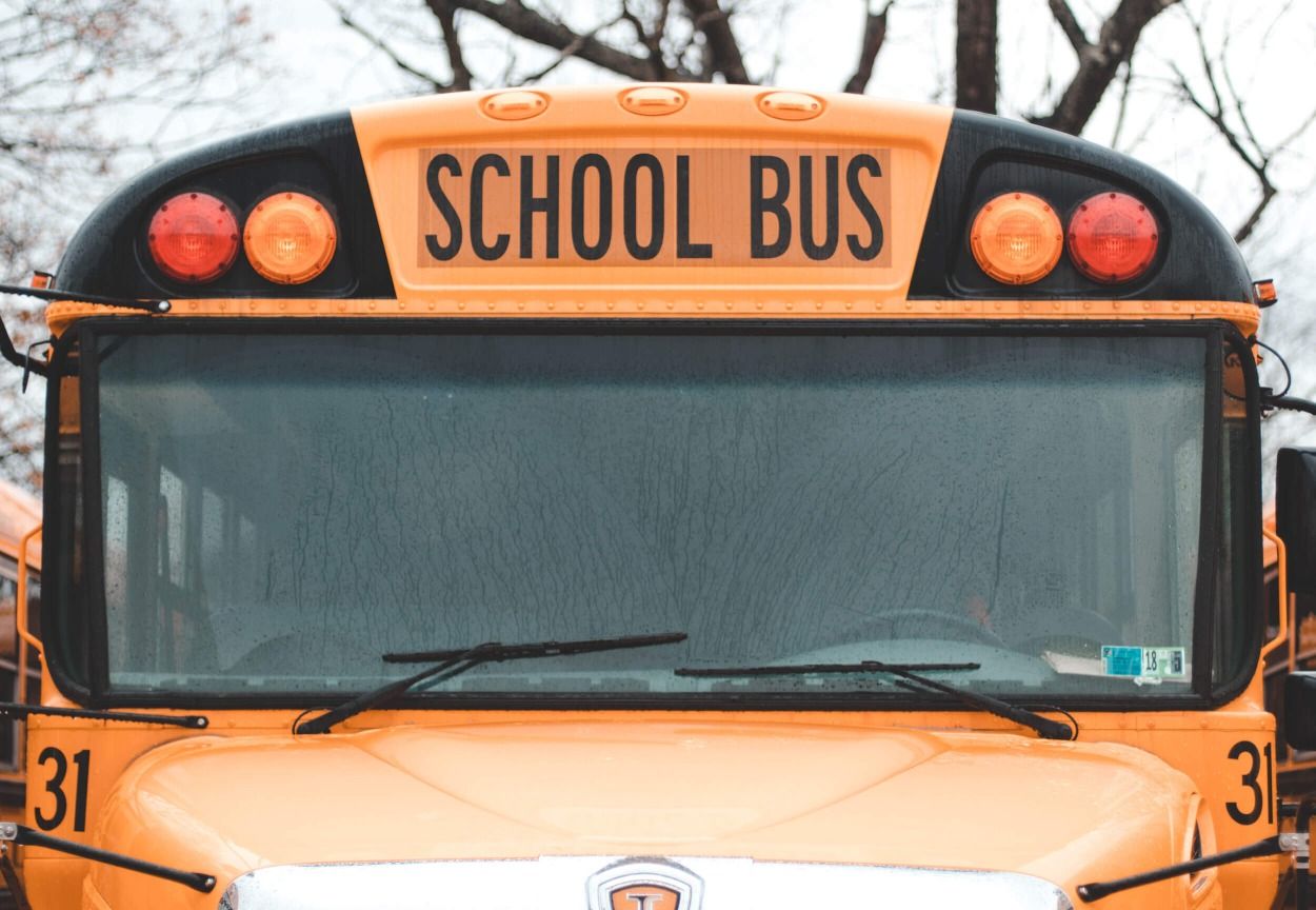 Close-up of the Front of a school bus